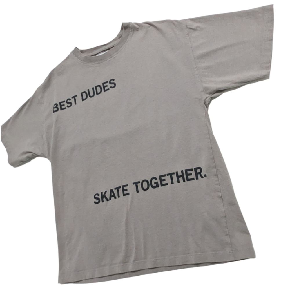 ZARA T-shirt with Black text "BEST DUDES SKATE TOGETHER" Boy's Size 13-14 Years